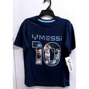 Messi‎ Navy Blue Graphic T-Shirt Soccer Football Youth Shirt XL /#26290